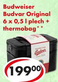 Budweiser Budvar Original, 6x 0,5 l plech + thermobag