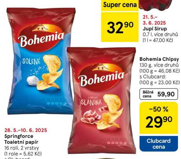 Bohemia Chipsy, 130 g, více druhů  