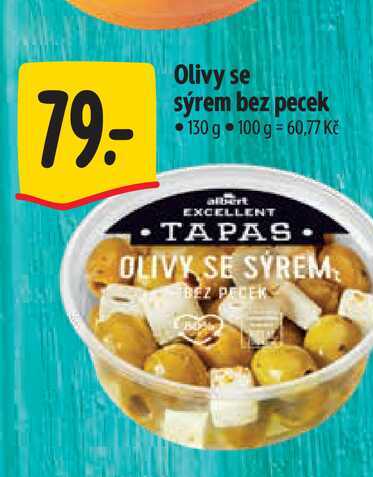 Olivy se sýrem bez pecek 130 g  