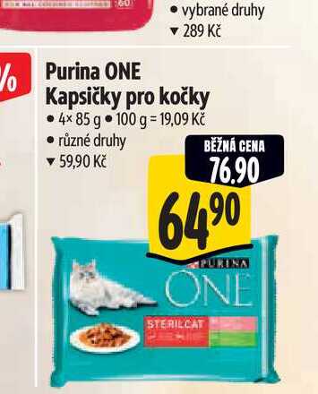  Purina ONE Kapsičky pro kočky 4x85 g 