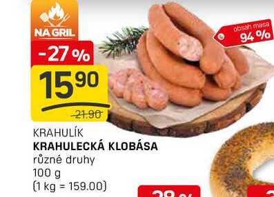 KRAHULECKÁ KLOBÁSA různé druhy 100 g