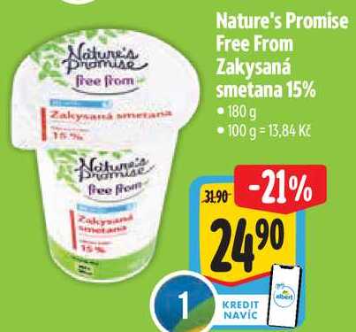 Nature's Promise Free From Zakysaná smetana 15%, 180 g 