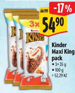 Kinder Maxi King pack, 3x 35 g