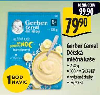 Gerber Cereal Dětská mléčná kaše, 230 g 