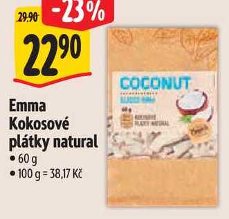 Emma Kokosové plátky natural, 60 g 