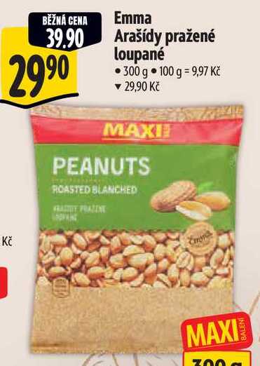 Emma Arašídy pražené loupané, 300 g 