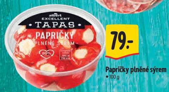 Papričky plněné sýrem, 100 g