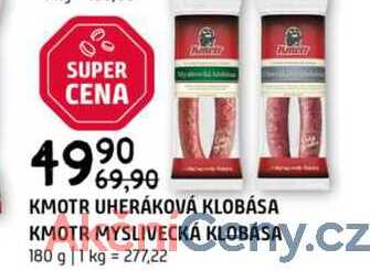 Kmotr uheráková klobása kmotr myslivecká klobása 180g