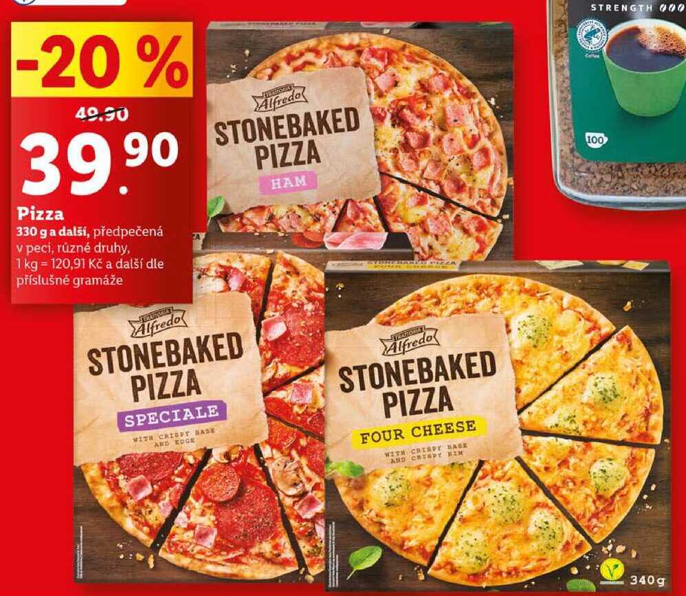 Pizza, 330 g a další
