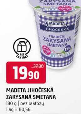 Madeta Jihočeská zakysaná smetana 180g