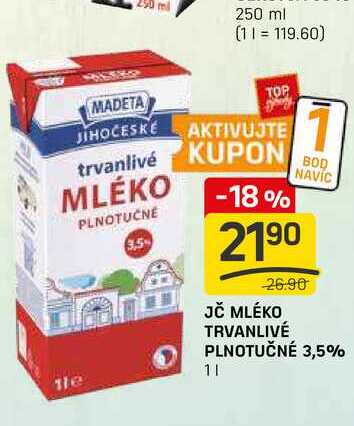 JČ MLÉKO TRVANLIVÉ PLNOTUČNÉ 3,5% 1l