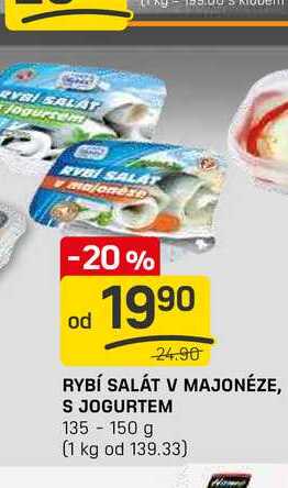 RYBÍ SALÁT V MAJONÉZE, S JOGURTEM 135-150 g