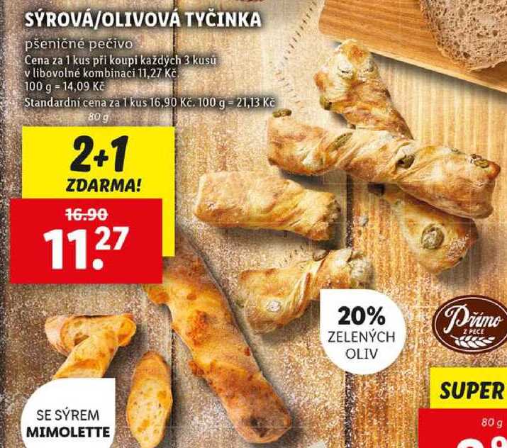 SÝROVÁ/OLIVOVÁ TYČINKA, 80 g