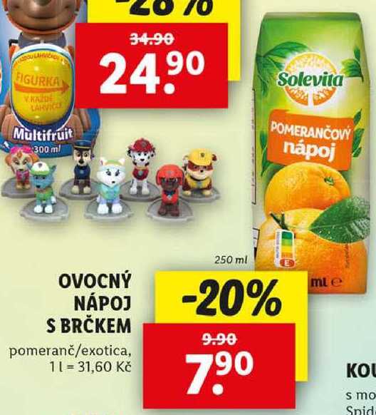OVOCNÝ NÁPOJ S BRČKEM, 250 ml