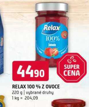 Relax 100% z ovoce 220g různé druhy
