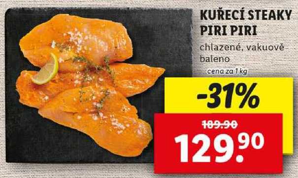 KUŘECÍ STEAKY PIRI PIRI, cena za 1 kg