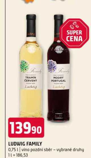 Ludwig family 0,75l víno pozdní sběr vybrané druhy 