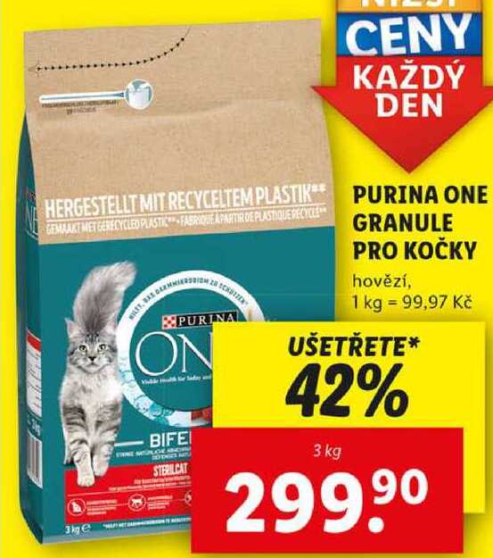 PURINA ONE GRANULE PRO KOČKY, 3 kg