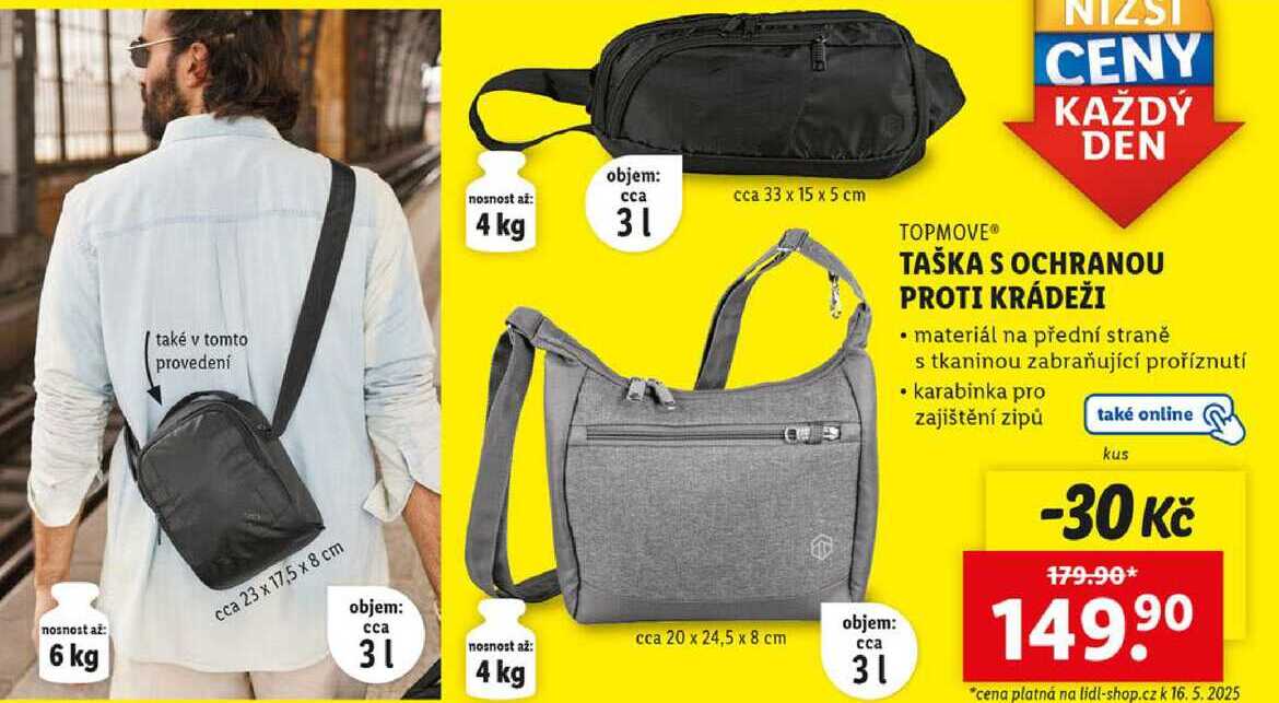 TAŠKA S OCHRANOU PROTI KRÁDEŽI 