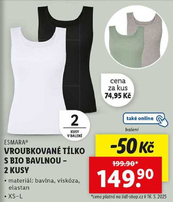 VROUBKOVANÉ TÍLKO S BIO BAVLNOU - 2 KUSY