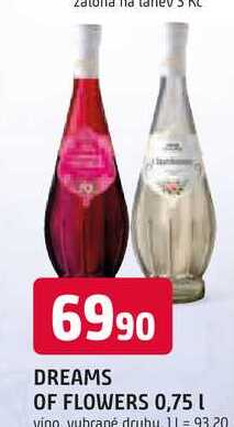 DREAMS OF FLOWERS 0,75 L vino vybrané druhy 