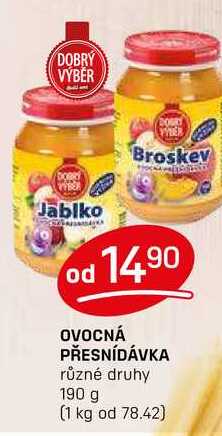 OVOCNÁ PŘESNÍDÁVKA různé druhy 190 g