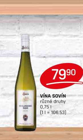 VÍNA SOVÍN různé druhy 0,75l