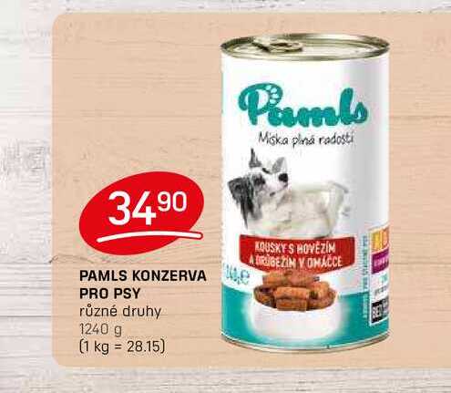 PAMLS KONZERVA PRO PSY různé druhy 1240 g