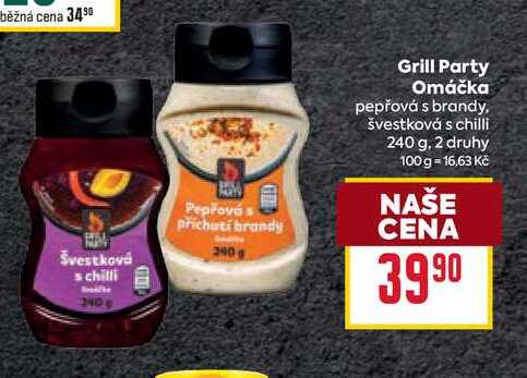 Grill Party Omáčka pepřová s brandy, švestková s chilli 240 g