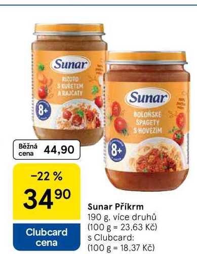 Sunar Příkrm, 190 g, více druhů 
