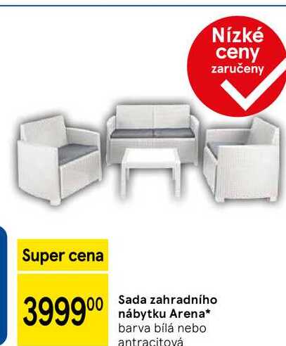 Sada zahradního nábytku Arena, barva bílá nebo antracitová 