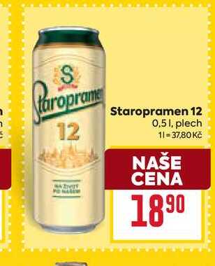 Staropramen 12 0,51, plech 