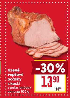 Uzené vepřové ocásky s kostí z pultu lahůdek cena za 100g