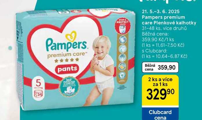 Pampers premium care Plenkové kalhotky, 31-48 ks 