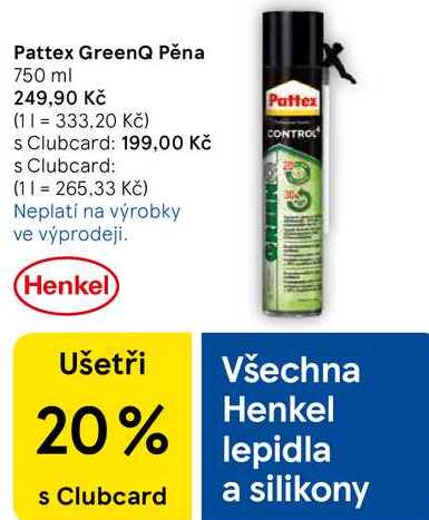 Pattex GreenQ Pěna, 750 ml 
