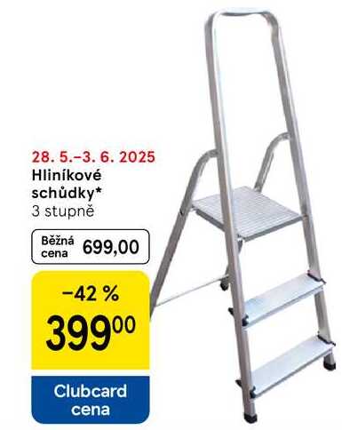 Hliníkové schůdky, 3 stupně  