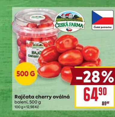 Rajčata cherry oválná balení, 500 g