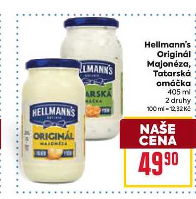 Hellmann's Originál Majonéza, Tatarská omáčka 405 ml
