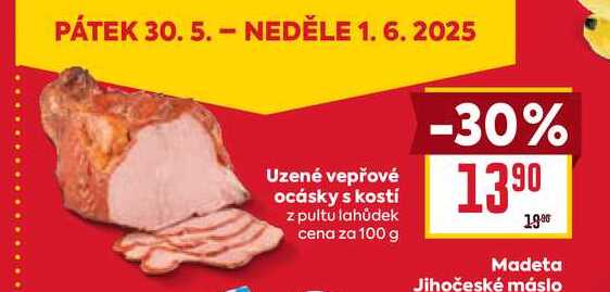 Uzené vepřové ocásky s kostí z pultu lahůdek cena za 100 g 