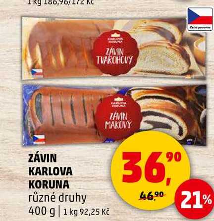 ZÁVIN KARLOVA ZAVIN MAKOVÝ KORUNA různé druhy, 400 g 