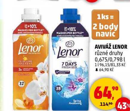 AVIVÁŽ LENOR různé druhy, 0,675/0,798 l