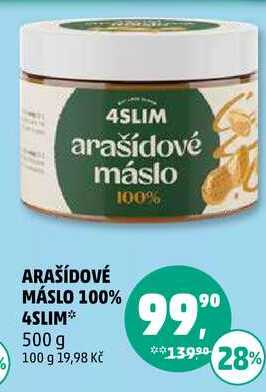 ARAŠÍDOVÉ MÁSLO 100% 4SLIM, 500 g 