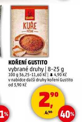 KOŘENÍ GUSTITO vybrané druhy, 8-25 g