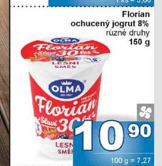 Florian ochucený jogurt 8% různé druhy 150 g 