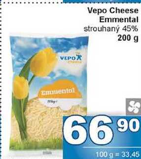 Vepo Cheese Emmental strouhaný 45% 200 g