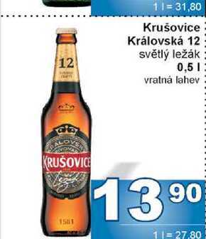 Krušovice Královská 12 světlý ležák 0,5l