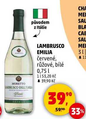LAMBRUSCO EMILIA červené, 0,75 l 