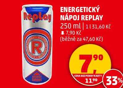 ENERGETICKÝ NÁPOJ REPLAY, 250 ml  