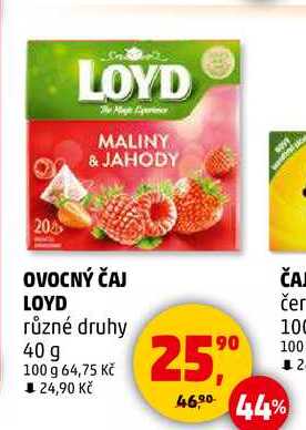 OVOCNÝ ČAJ LOYD různé druhy, 40 g  