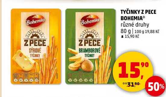 TYČINKY Z PECE BOHEMIA různé druhy, 80 g  